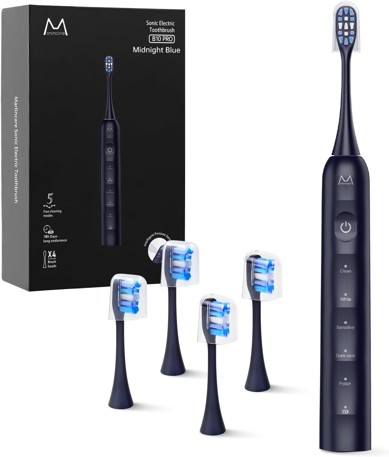 Marlincare Sonic Electric Toothbrush, Midnight Blue