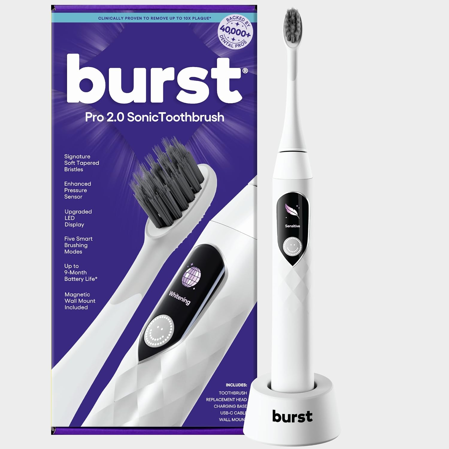 Overall look and premium positioning of the toothbrush, helping readers quickly understand the product identity.