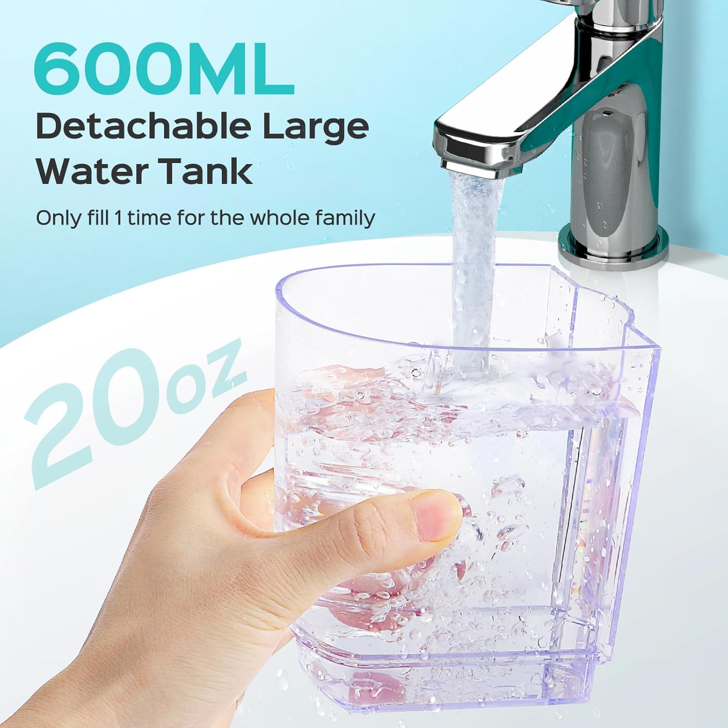 Coslus E2 Advanced Water Dental Flosser Teeth, 2 Modes 12 Pressure Settings | Electric Pick For Orthodontic, Braces, Sensitive Gums - Home Use, ​​5 Jet Tips For Multiple Family Users, White, Standard Set