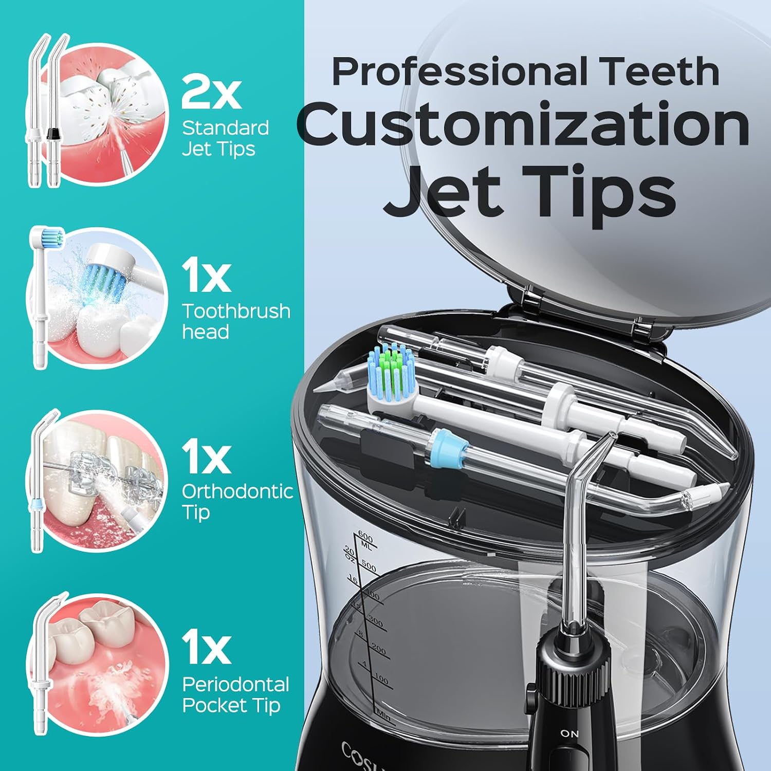 Key specifications such as 12 pressure settings or reservoir capacity.