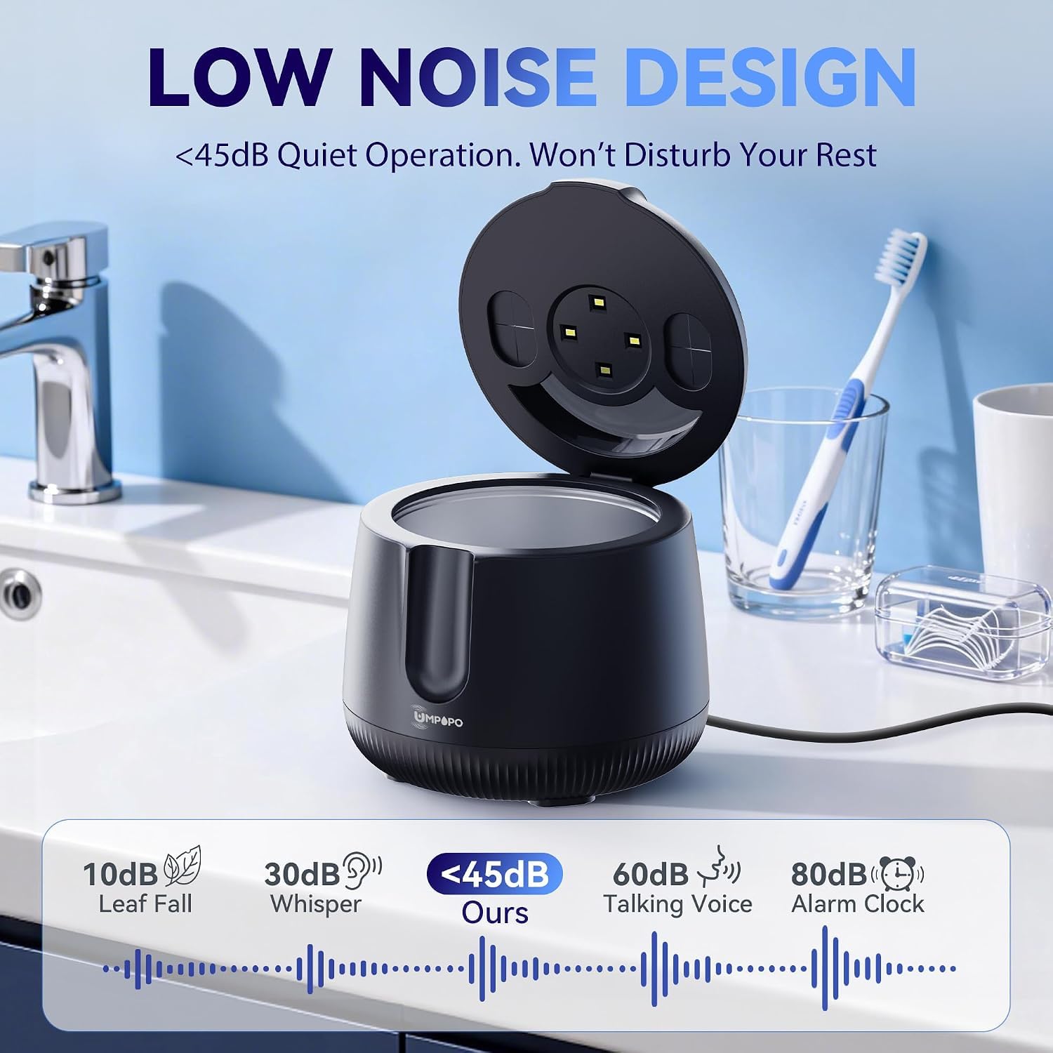 Ultrasonic Retainer Cleaner Machine 48Khz, Dental Ultrasonic Care Cleaner | Ultrasonic Retainer Cleaner For Dentures, Aligners, Mouth Guards, Toothbrush Heads And Jewelry With 200Ml Capacity