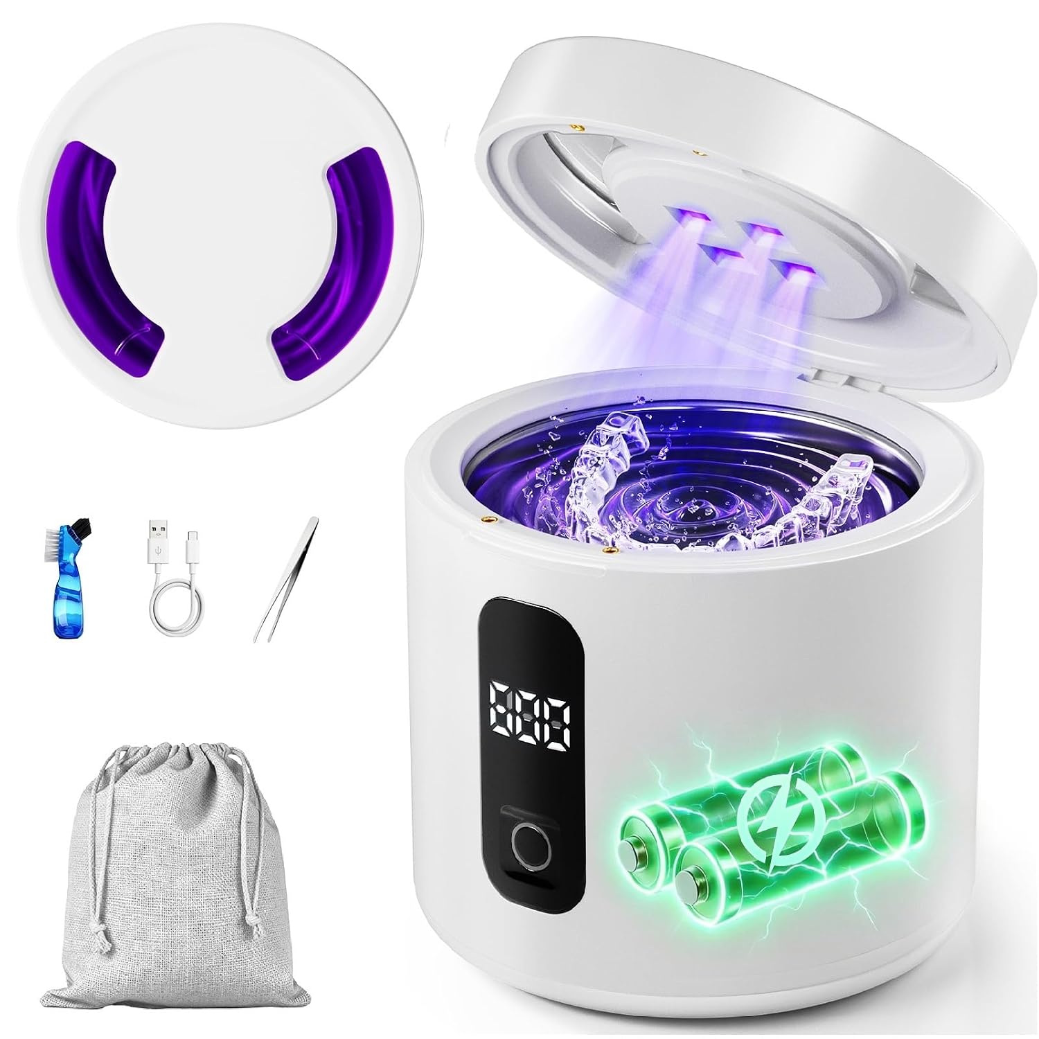 Shows the overall design, size, and portability of the cleaner, helping readers quickly understand what kind of device it is.