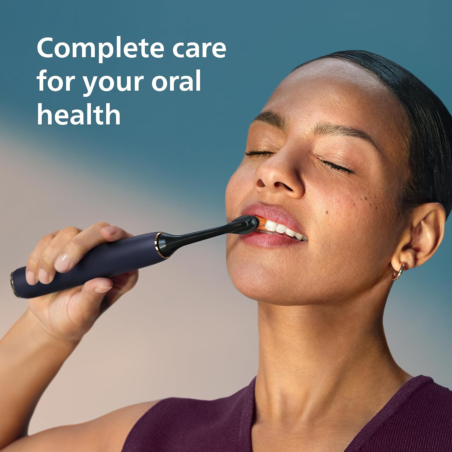 Philips Sonicare Diamondclean Smart 9750 Electric Toothbrush - Sonic Toothbrush With App, Pressure Sensor, 15 Brushing Settings, Replacement Reminder, USB Charging Travel Case, Lunar Blue, Hx9954/74