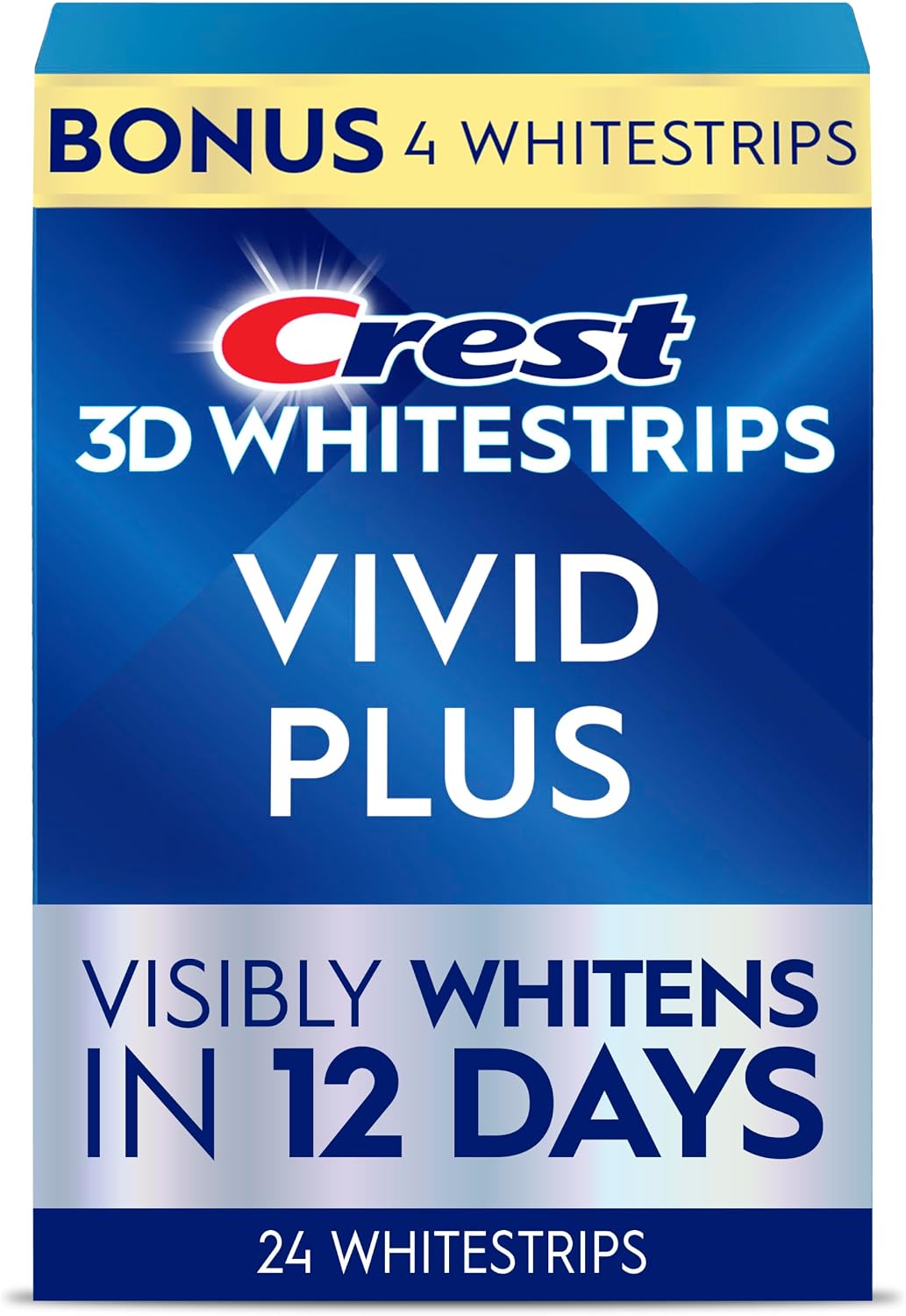 Brand recognition, product identification, and the core promise of at-home whitening.
