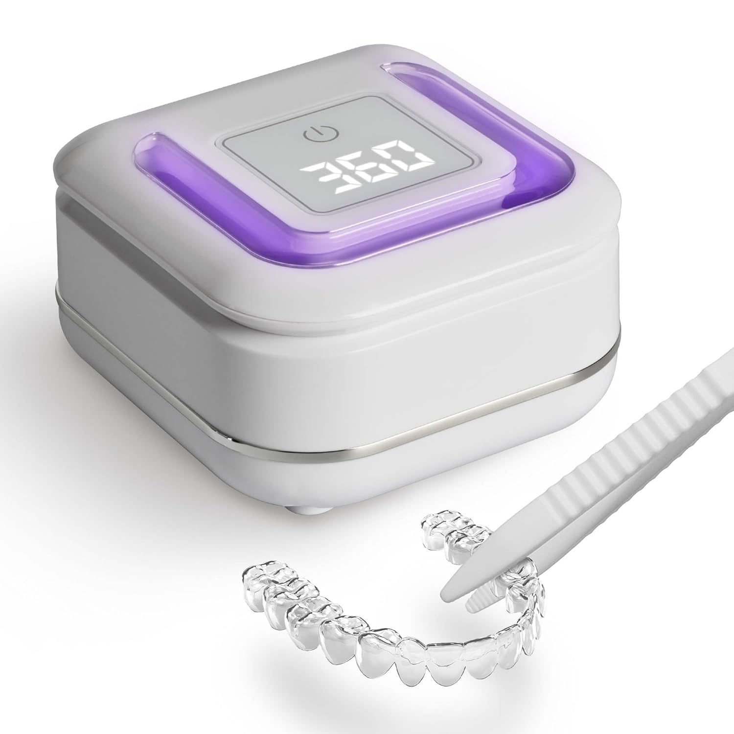 Fsa Hsa Eligible | 2-In-1 Ultrasonic & U-V Dental Cleaner | 42Khz Deep Cleaning Machine With Digital Timer, 180Ml Pod For Retainers, Aligners, Mouth Guards | Viewing Port