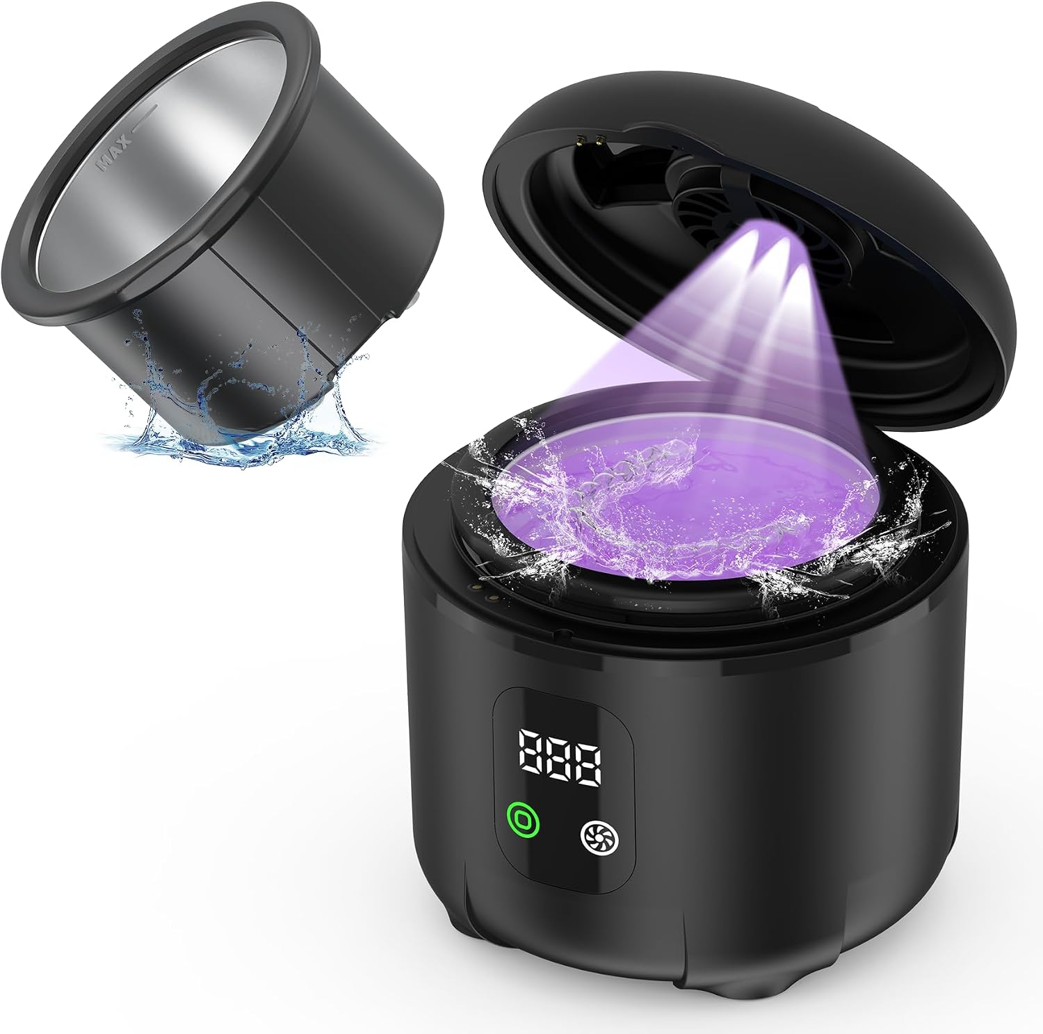 Ultrasonic Retainer Cleaner Machine 5 Modes, 45Khz Ultrasonic Denture Pod