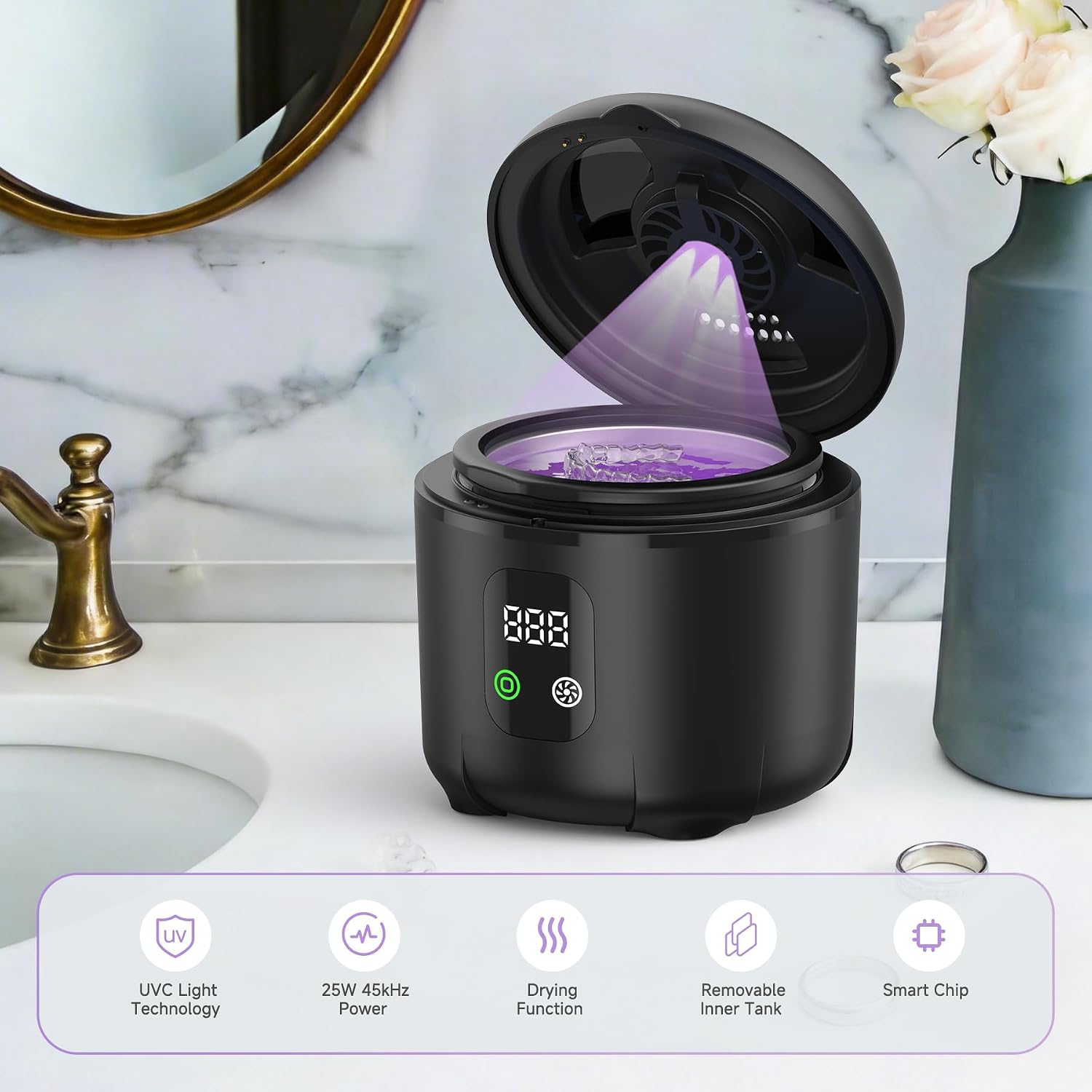 Size perception, portability, and how small it is for bathroom or vanity use.