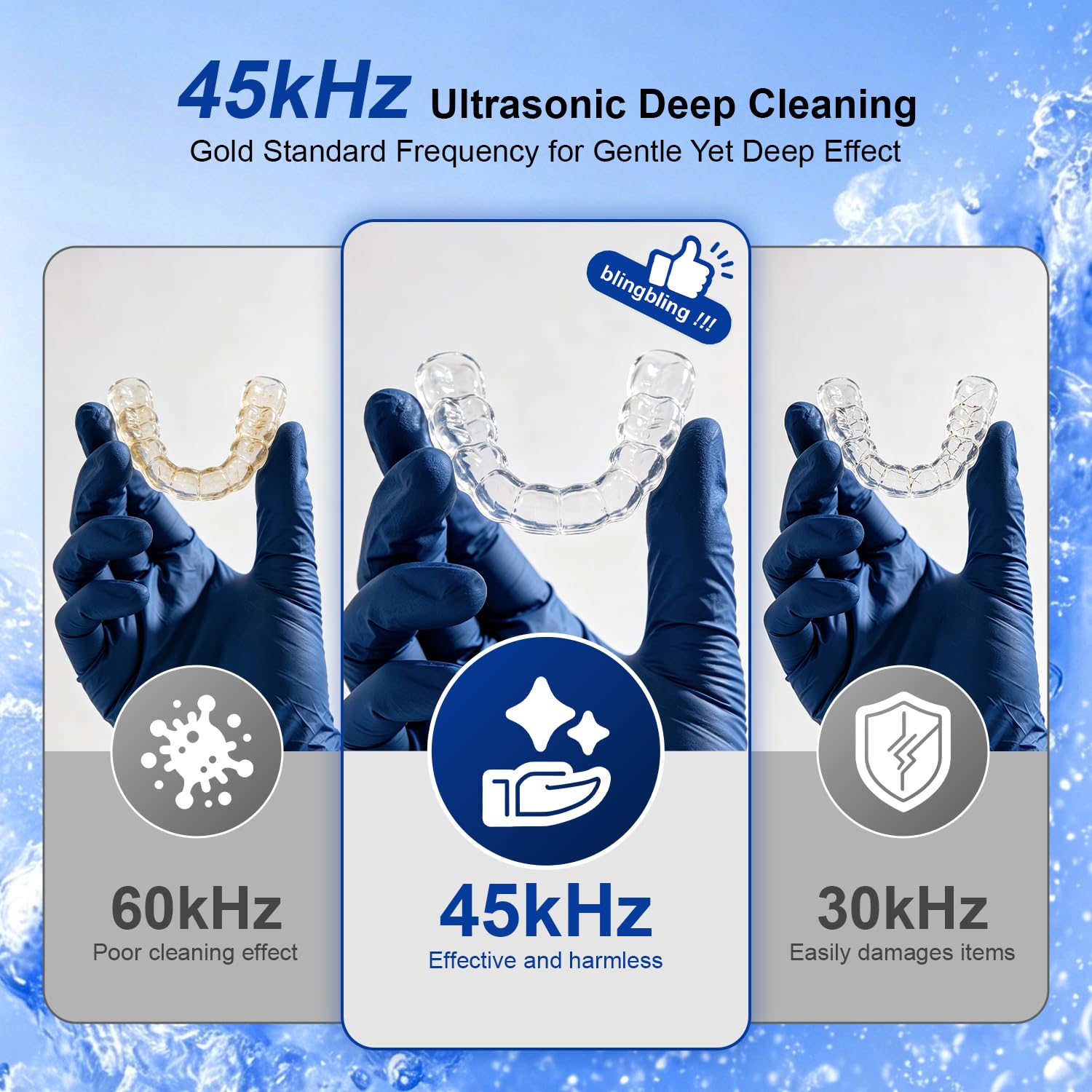 5 Modes Ultrasonic Retainer Cleaner Machine, 45Khz Ultrasonic Denture Pod | 245Nm Uv Light, Ipx7 & 304Ss Removable Tank With Drying For Dental Tray,Braces,Jewelry,Aligners,Mouth Guard,Ring,Toothbrushes