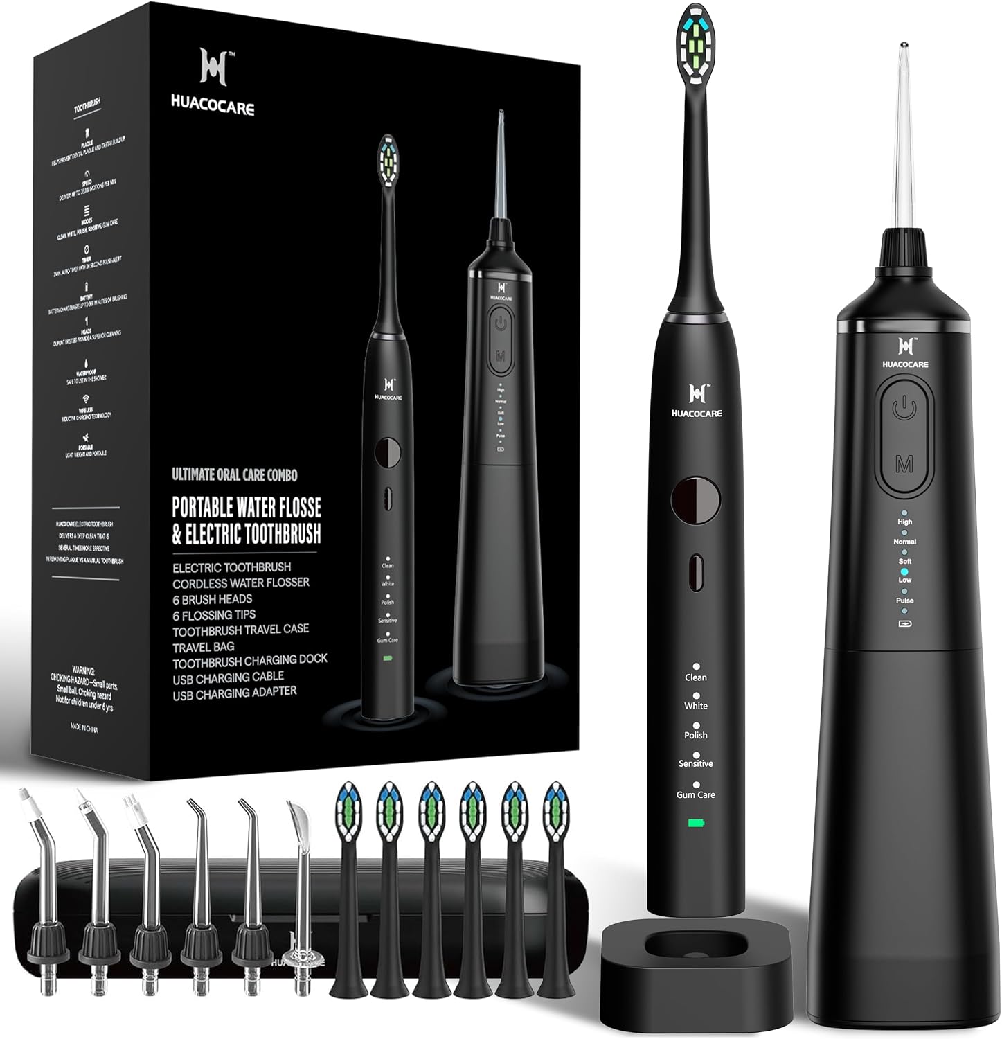 Upgraded Pro Dental Care Kit: 5-Mode Water Flosser & 50,000 Vpm Sonic Electric Toothbrush | Premium Oral Clean Set With Enhanced Cleaning Modes, Larger Tank & Refined Design For Advanced Gum Health