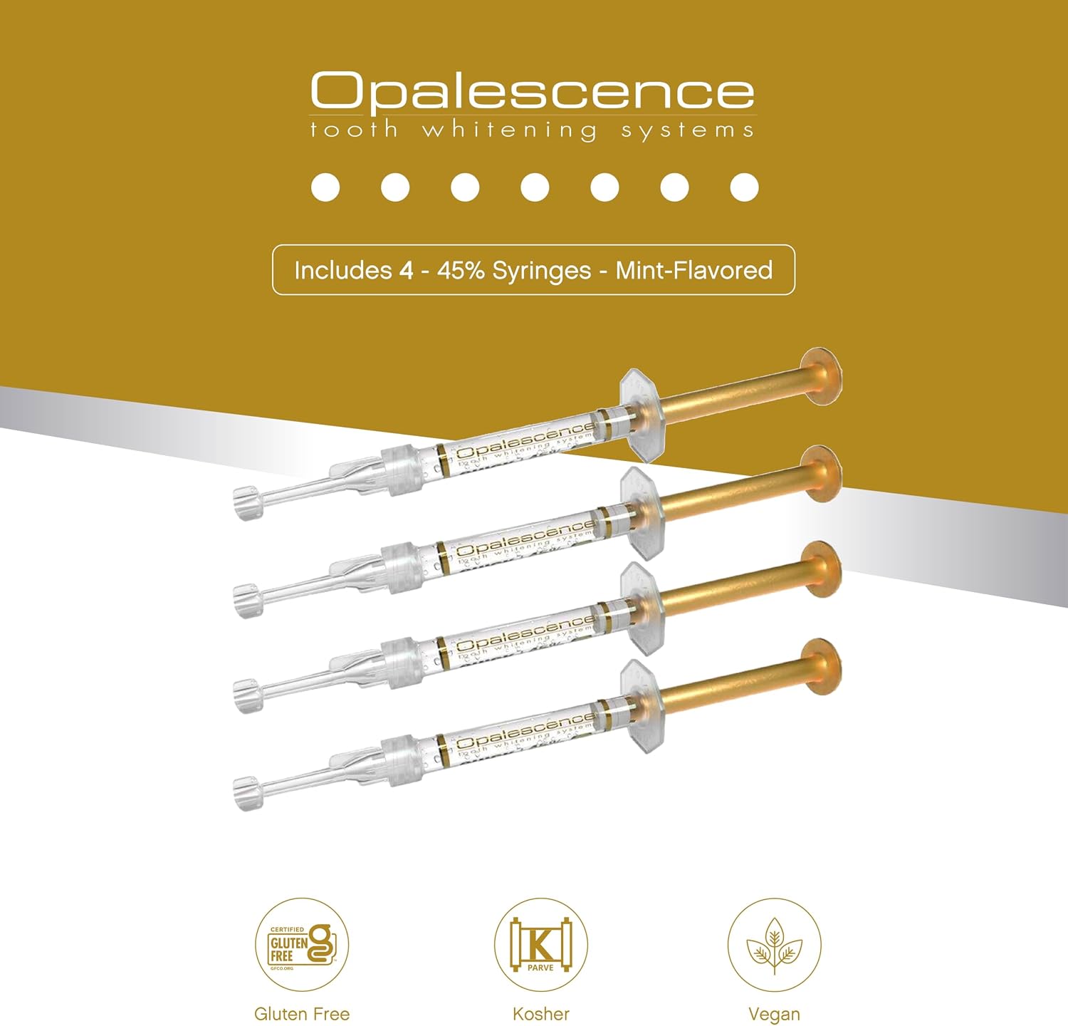 Opalescence 45% Syringes Teeth Whitening Gel With Pf - 5359-2 | (4 Syringes) Carbamide Peroxide 45%, Refill Kit, Mint. Fast Acting Formula. Ultradent Leaders In Professional Whitening.