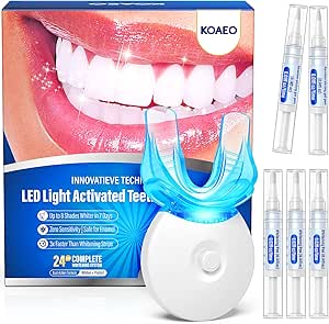 Teeth Whitening Kit With LED Light – 3 Whitening Gel Pens + 2 Desensitizing Pens – 35% Carbamide Peroxide – Whiten Teeth In 7 Days – Safe For Sensitive Teeth & Enamel, 0.7 Fl Oz (Mint)