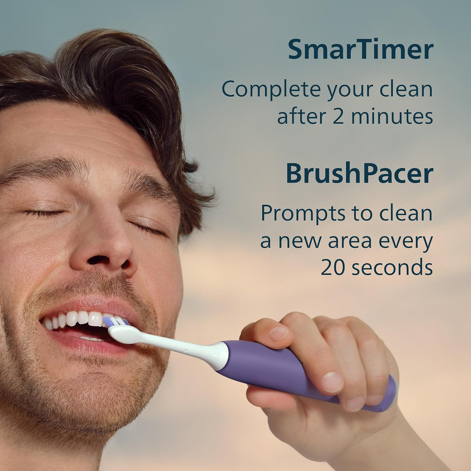 Philips Sonicare 6700 Rechargeable Electric Toothbrush, 3 Brush Head | 1000% More Plaque Removal¹, Visual Pressure Sensor, 9 Brush Settings, App Connected, 21-Day Battery, Travel Case, Hx7417/04