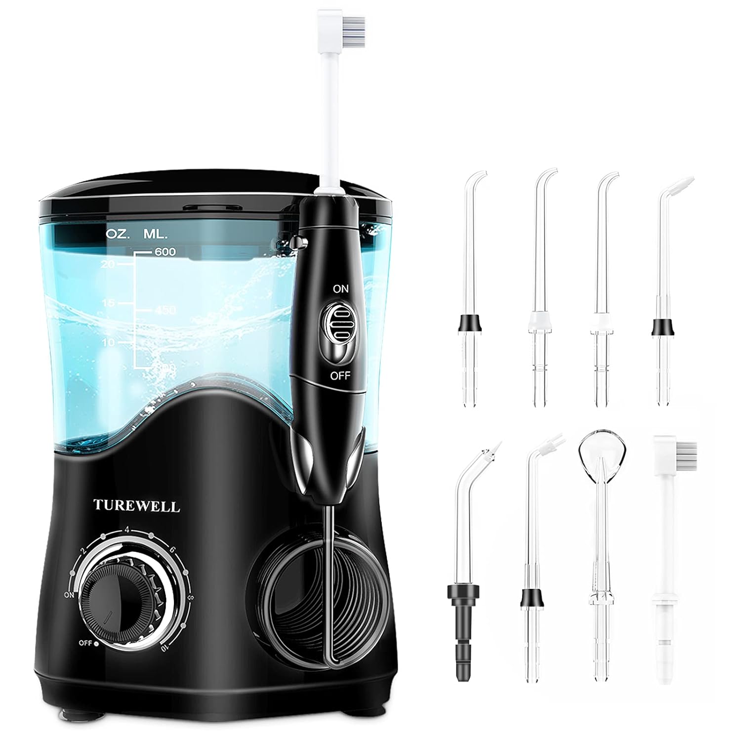 Shows the overall design, size, and included accessories at a glance, helping buyers understand what they get.
