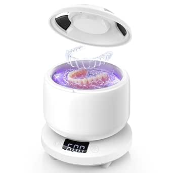 Ultrasonic Retainer Cleaner Machine, 48Khz Deep Denture Cleaner With Uv-C
