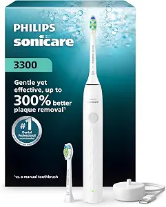 Philips Sonicare 3300 Rechargeable Electric Toothbrush, 2 Brush Head, White