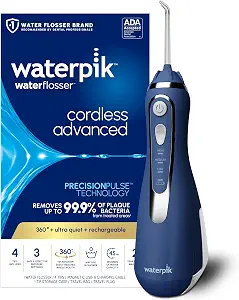 Waterpik Cordless Advanced Portable Water Flosser, Rechargeable, Blue