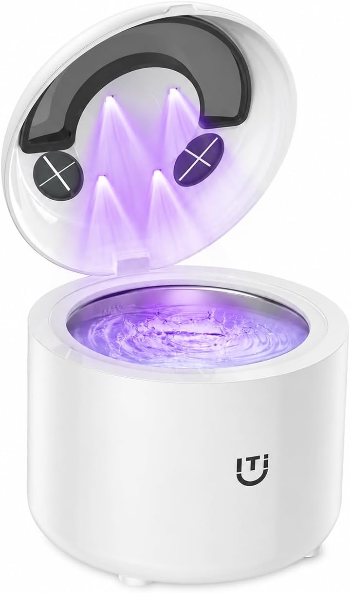 Shows the main unit, overall form factor, and clean aesthetic, which helps establish the product as a small, easy-to-place home appliance.