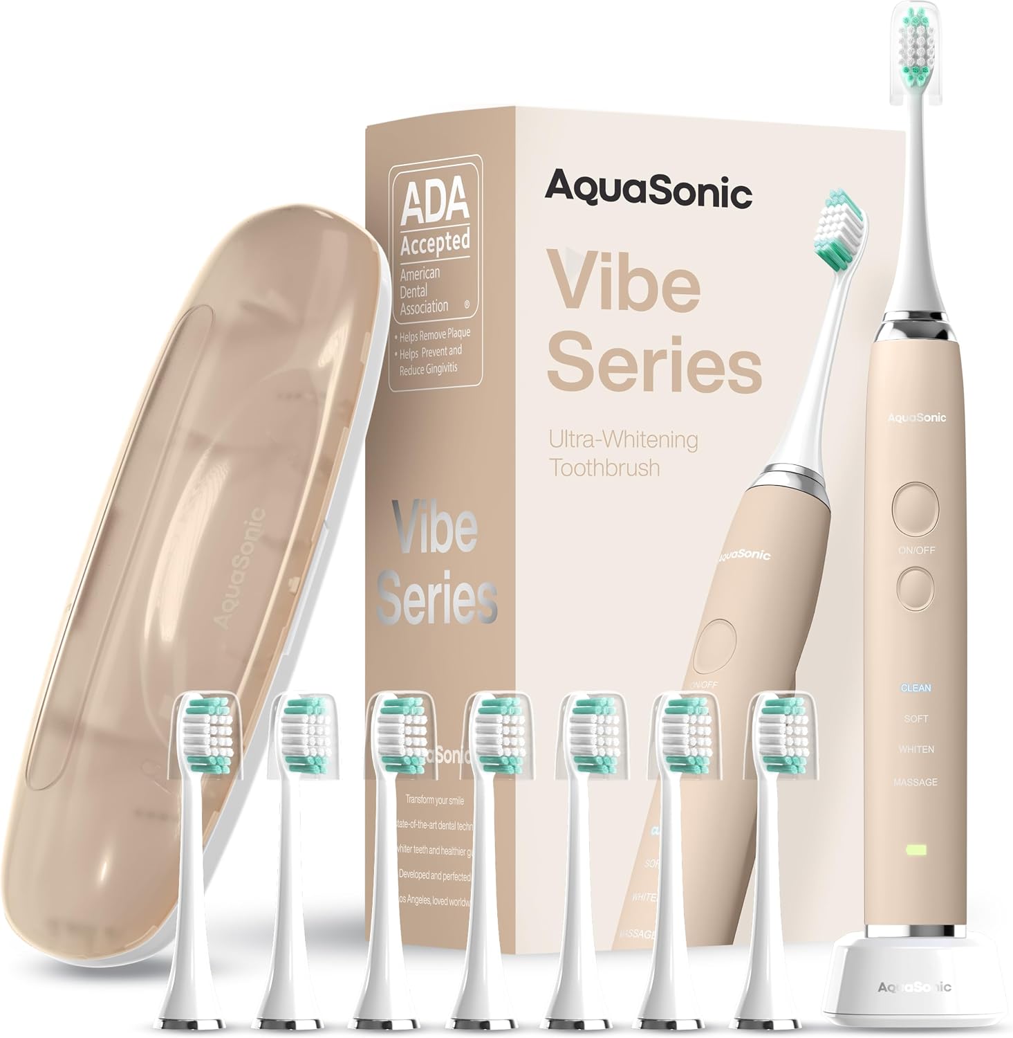 Aquasonic Vibe Luxe Neutrals Collection Ultra-Whitening Toothbrush - Latte
