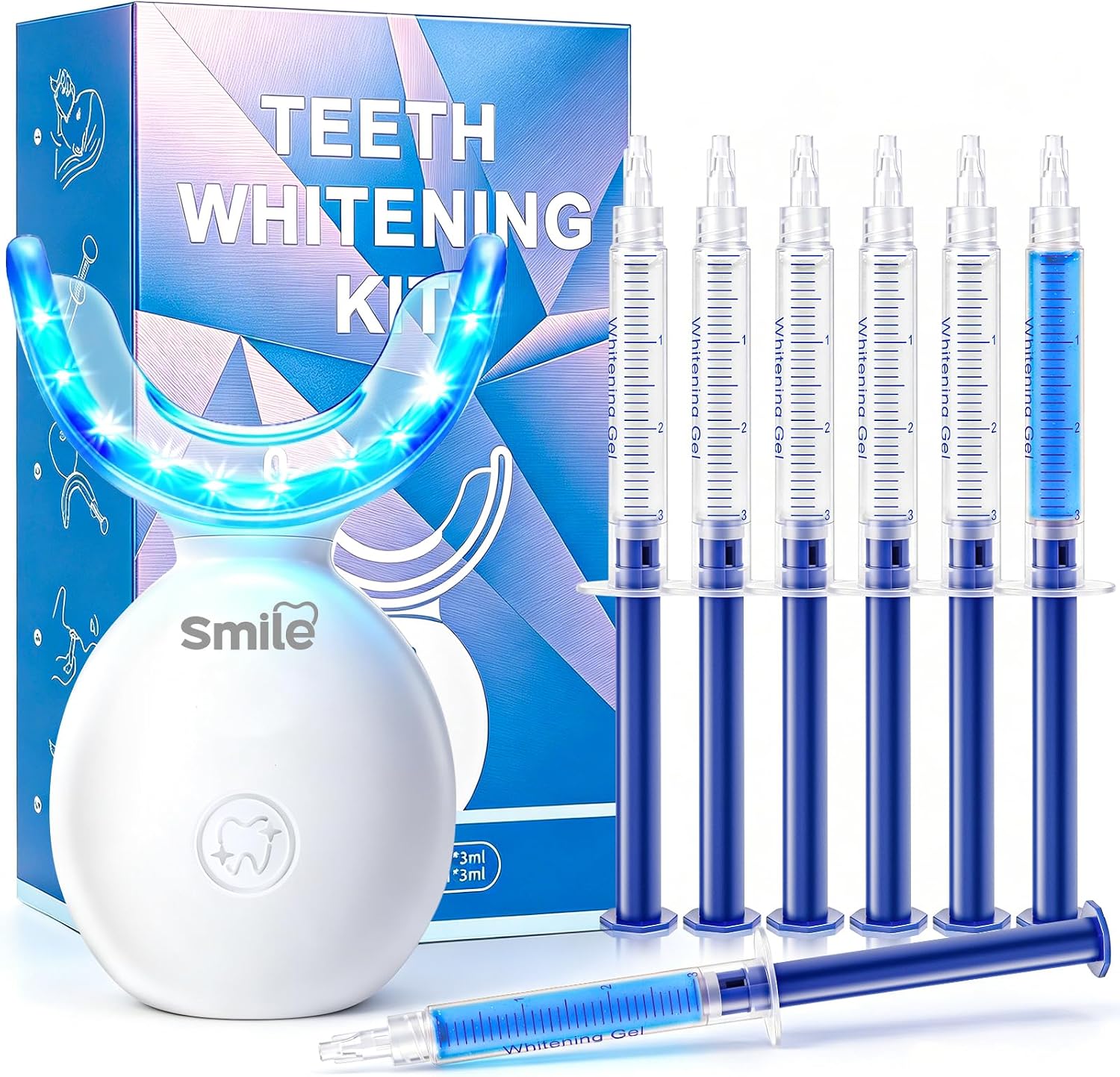 LED Teeth Whitening Kit,Tooth Whitening Gel For Gentle On Sensitive Teeth, Helps Remove Surface Stains, Professional Tooth Whitener At Home, Visible Whitening