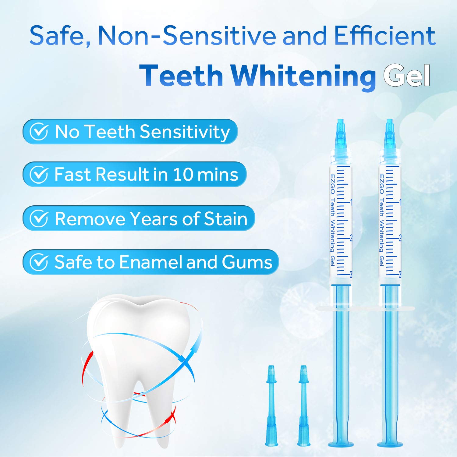 Helps underline the active whitening formula and the product’s professional-grade positioning.