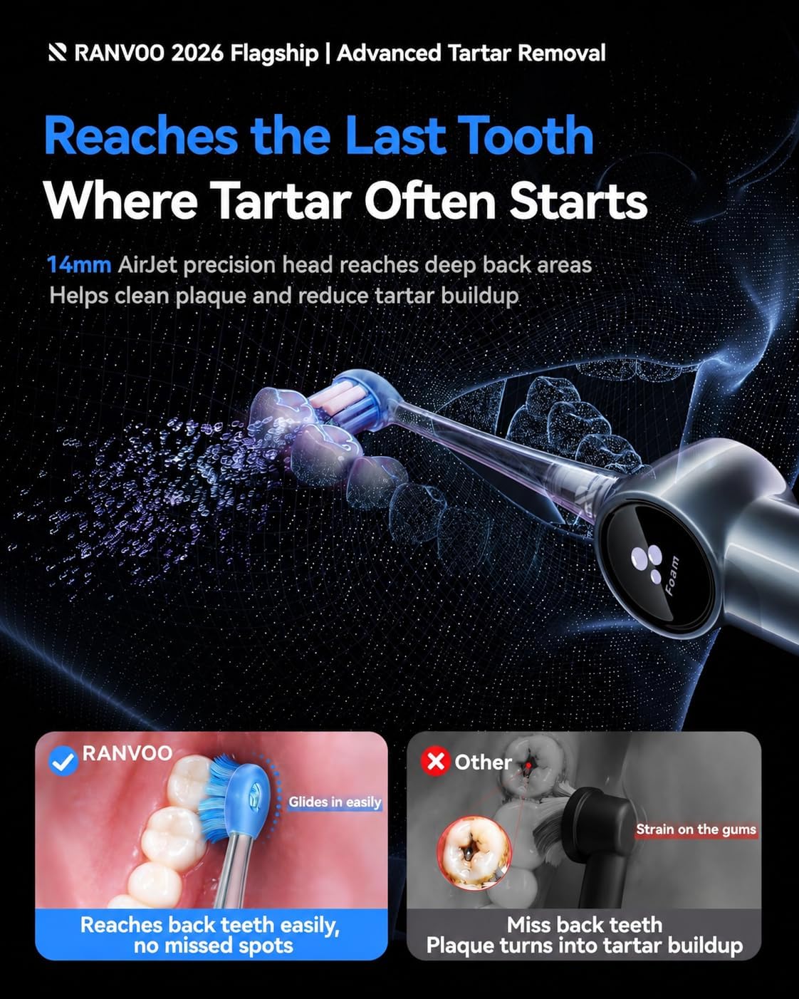 Highlights the AirJet technology and the product’s cleaning mechanism.