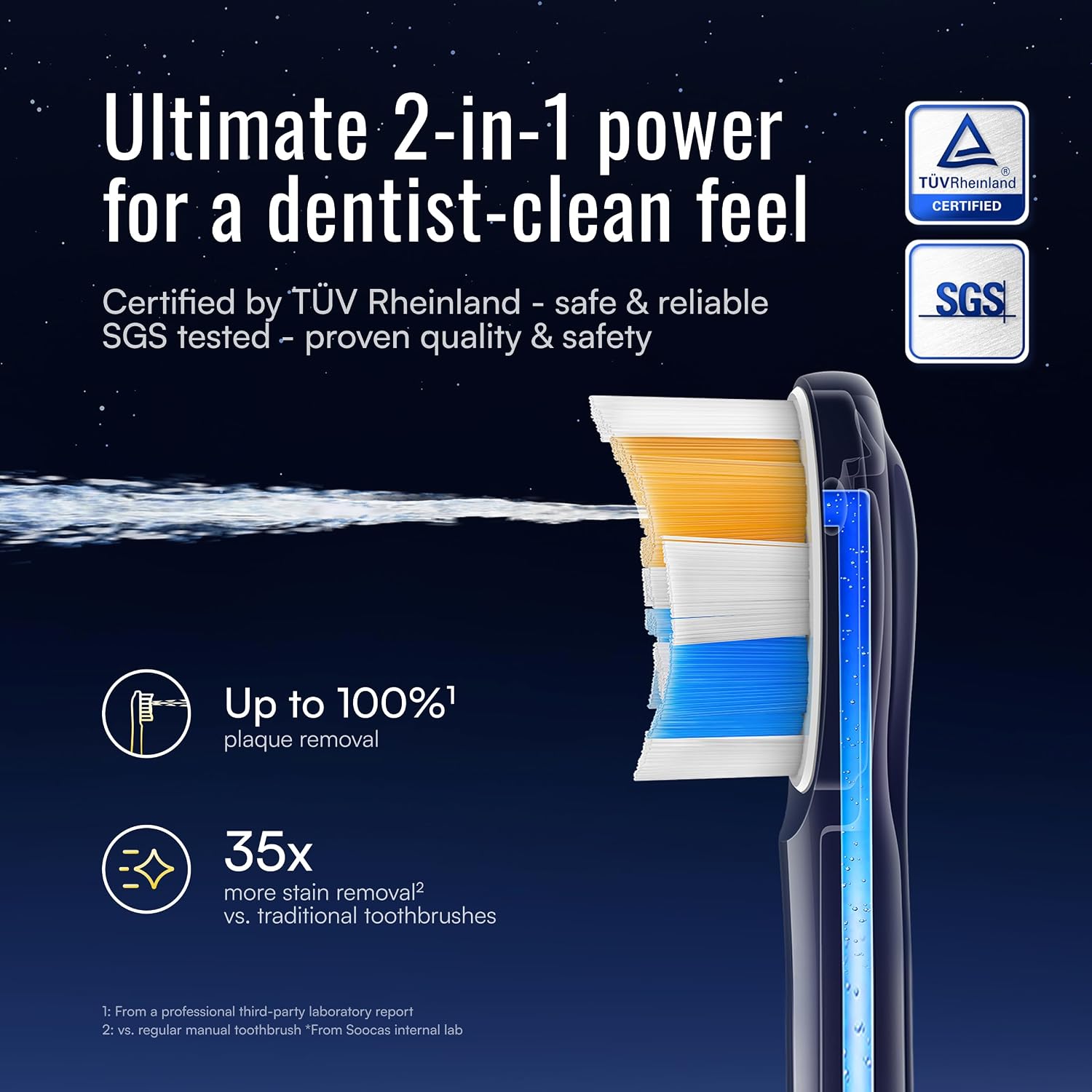 Soocas Neos Ii Electric Toothbrush With Water Flosser Combo, Dark Violet