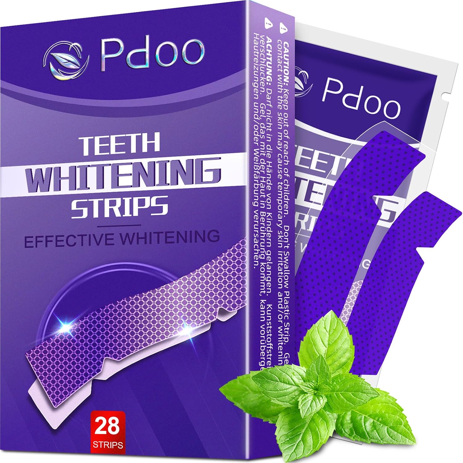 Purple Teeth Whitening Strips - 28 Teeth Whitener Strips (14 Uses) | Purple Color-Correcting Gel Technology | Teeth Whitening Kit For Sensitive Teeth | Enamel Safe, Peroxide-Free For a Brighter Smile