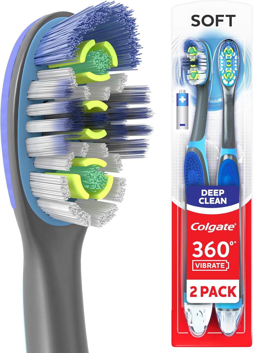 Colgate 360 Vibrate Battery Toothbrush 2-Pack