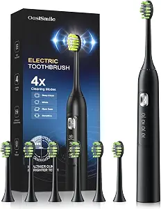 Oasismile Sonic Electric Toothbrush, 42000 Vpm For Sensitive Teeth, Black